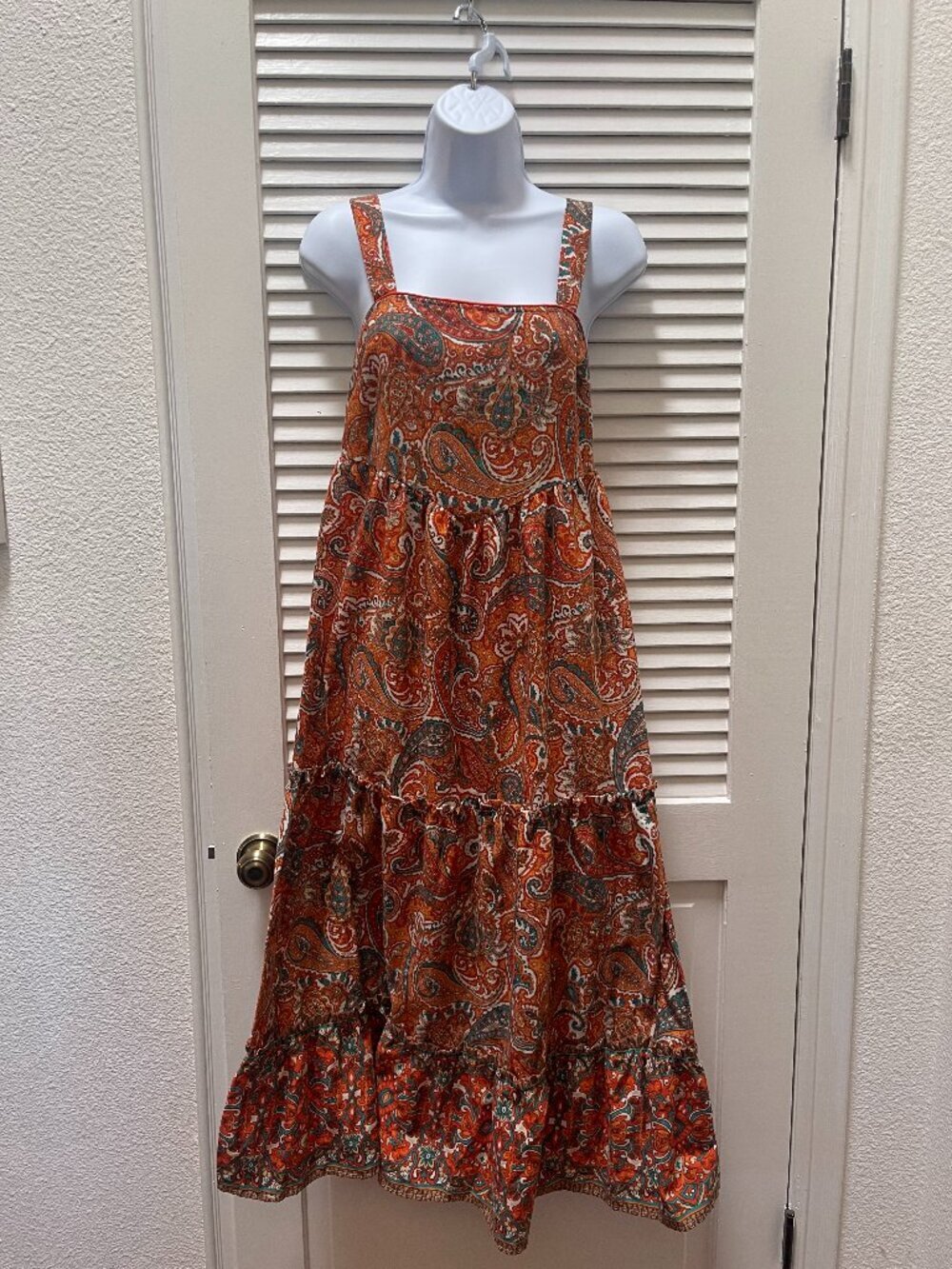 Band of the Free Boho Paisley Tiered Midi Dress Small - Picture 1 of 7